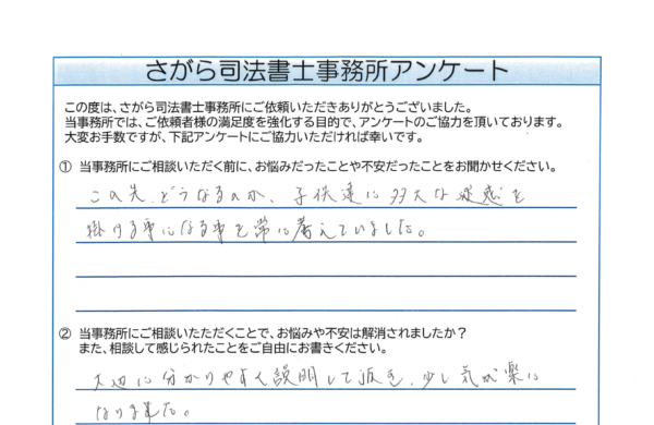 自己破産を相談されたE様（50代）